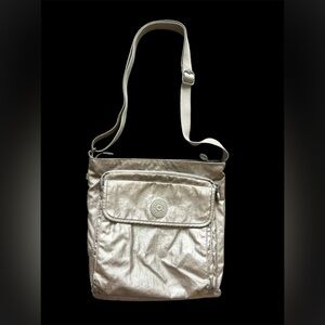 Kipling Metallic silver / beige  Crossbody Shoulder Bag - Shimmery Light Beige
